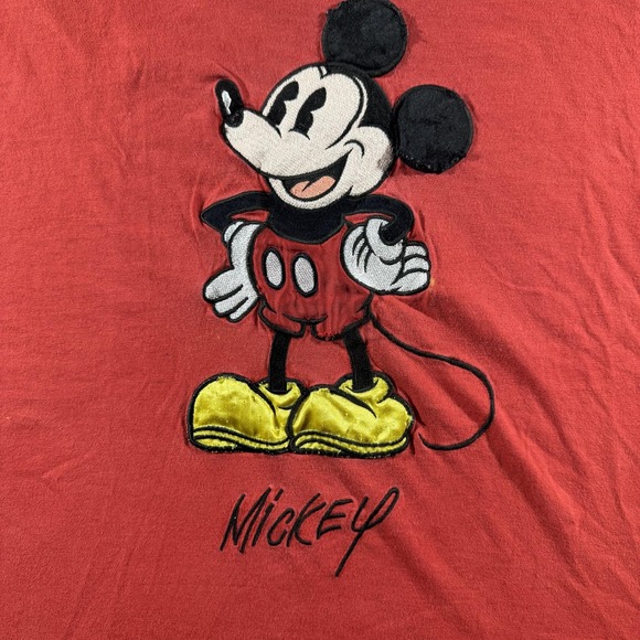 Vintage Mickey Mouse Shirt Mens L XL Red Yellow Blue Disney Nancy Heller 90s Tee - Picture 2 of 9